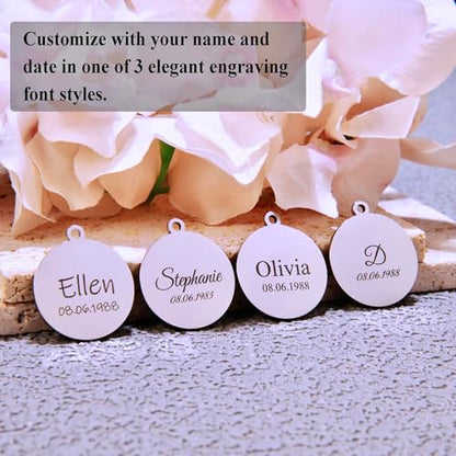 Custom Moon Phase Necklace Gift for Birthday | Personalized Name and Special Date Engraved Pendant with Gift Box, Handmade Jewelry for Birthday, Anniversary, or Memorial - style: Name & Date