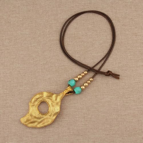 Boho Necklaces for Women Chunky Circle Necklace Bohemian Necklaces | Chunky Boho Necklace for Women Layered Boho Circle Leather Choker Necklace Long Vintage Necklaces Bohemian Jewlery Gifts - style: Boho Necklaces Women Trendy