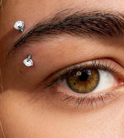 Rook Eyebrow Piercing Jewelry Surgical Stainless Steel Vertical Labret Lip Jewelry Gold Silver 16G Curved Barbell Cartilage Helix Conch Tragus Daith Hoop Earrings for Women - color: Silver Tone