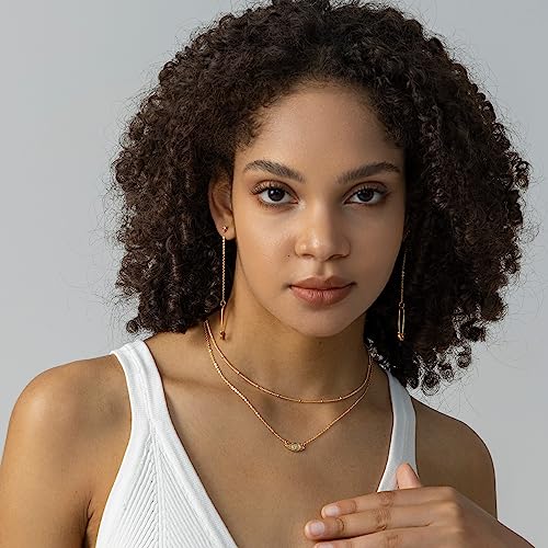 Layered Necklaces for Women - 14K Dainty Gold Plated Layering Chokers Necklaces Set Multilayer Delicate Necklace Trendy Adjustable Long Layered Necklaces for Women - style: 24 Evil Eye Necklace