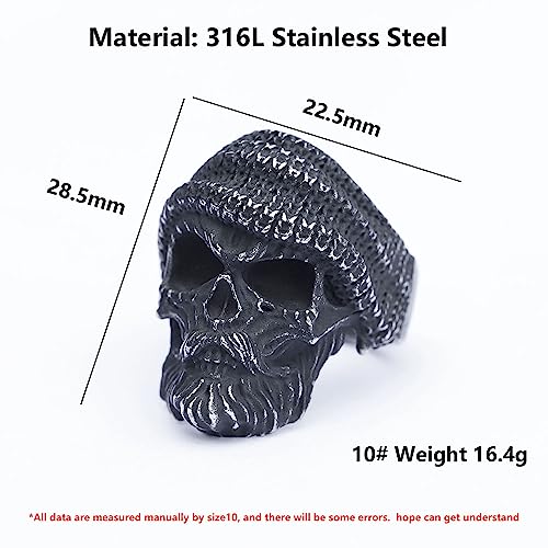 2023 Skull Ring Cool Evil Death Punk Rock Stainless Steel Rings Aly Style Jewelry - style: R937