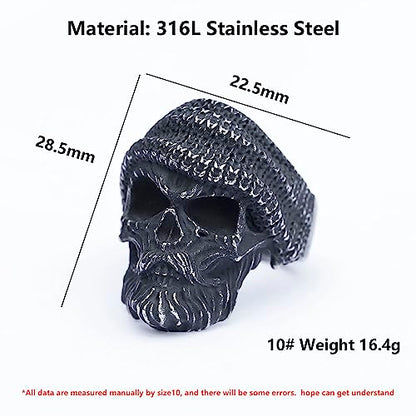 2023 Skull Ring Cool Evil Death Punk Rock Stainless Steel Rings Aly Style Jewelry - style: R937