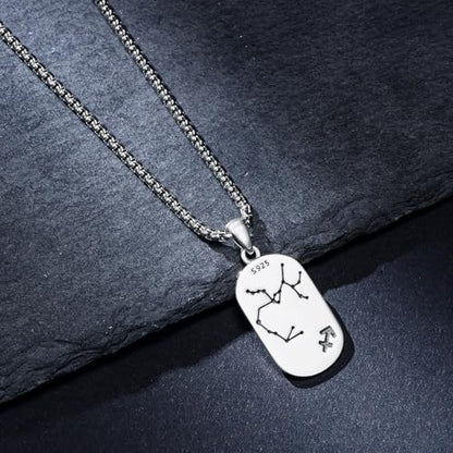 SIMONLY Zodiac Necklace 925 Sterling Silver Constellation Necklace Zodiac Sign Necklaces Horoscope Jewelry Christmas Birthday Astrology Gifts for Women Men Unisex - style: Sagittarius