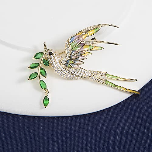 Brooches for Women, Shiny Cubic Zirconia Brooch Pins for Women Fashion Brooch Pin Broach Jewelry Gift - color: Swallow