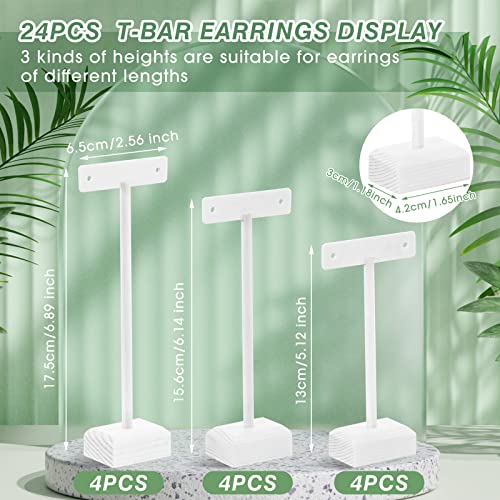 Marsui Earring Display Stands for Selling Set Wooden T Bar Jewelry Display Stand Holder for Necklaces Bracelet Showroom Trade - color: White