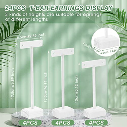 Marsui Earring Display Stands for Selling Set Wooden T Bar Jewelry Display Stand Holder for Necklaces Bracelet Showroom Trade - color: White