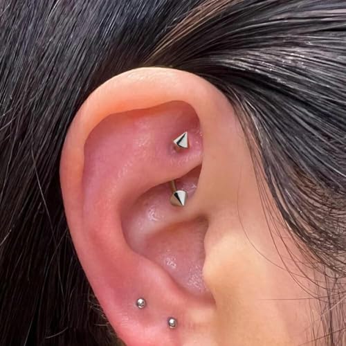 Eyebrow Piercing Jewelry Surgical Steel Curved Barbell Tiny Eyebrow Ring Vertical Labret Lip Jewelry Ear Rook Navel Small Belly Button Ring for Women Men 6mm/8mm/10mm/12mm - size: 14Gauge-Silver-4Pairs