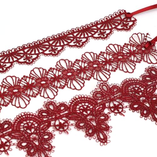 Pink Lace Choker Necklace Set, 10 Pieces - color: Red-3