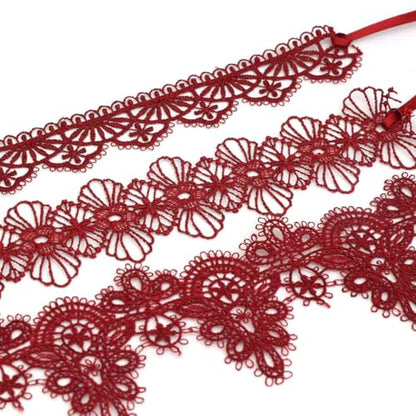 Pink Lace Choker Necklace Set, 10 Pieces - color: Red-3