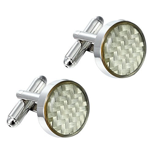Urban Jewelry Mens Stainless Steel Nautical Knot Cufflinks Sharp Formal | Nautical Cufflinks Stainless Steel Rust Resistant Finish Polished Cufflink Finish Modern Cufflink Design Style - color: Carbon Fiber Cufflinks