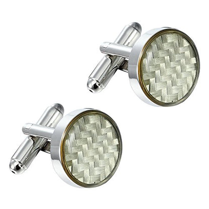 Urban Jewelry Mens Stainless Steel Nautical Knot Cufflinks Sharp Formal | Nautical Cufflinks Stainless Steel Rust Resistant Finish Polished Cufflink Finish Modern Cufflink Design Style - color: Carbon Fiber Cufflinks