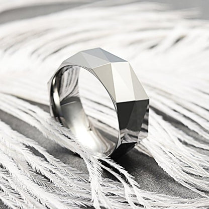 THREE KEYS JEWELRY Tungsten Wedding Band for Men Women Silver Hammered | 2mm, 8mm, Engagement Gift, Comfort Fit, Silver, Hammered - color: Silver 8mm C