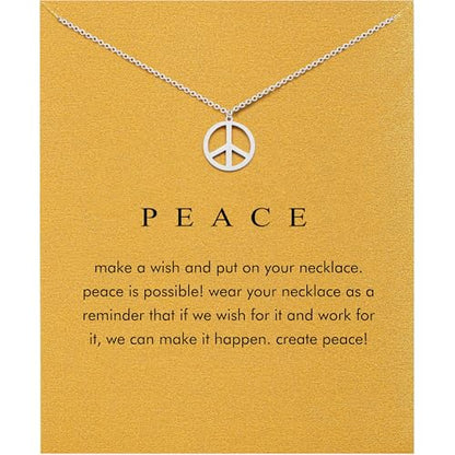 Baydurcan Dainty Silver Necklace for Women Ankh Horse Celtic Necklace Gifts | Dainty charm gifts for friends sister mother, birthday, christmas, graduation gifts. Ready to give with card & envelope. - style: Peace