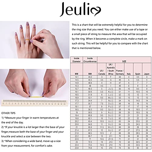 Jeulia Diamond Band Rings for Women cz Sterling Silver Interchangeable Ring Sets Wedding Engagement Anniversary Promise Ring Bridal Sets - color: Rose Gold & Chocolate