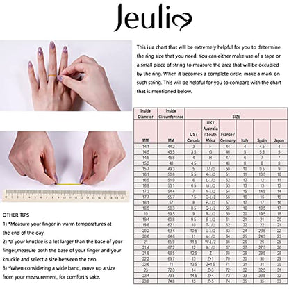 Jeulia Diamond Band Rings for Women cz Sterling Silver Interchangeable Ring Sets Wedding Engagement Anniversary Promise Ring Bridal Sets - color: Rose Gold & Chocolate