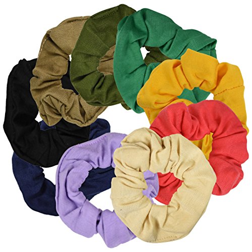 9 Pack Scrunchies Hair Ties - Multi-Colored - color: Multi