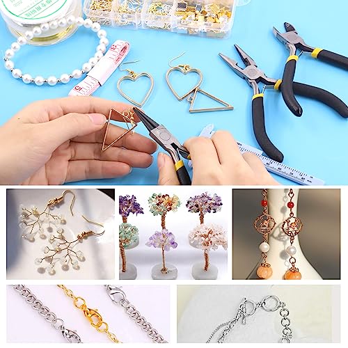 Glarks 951Pcs Making Supplies Kit with Jewelry Tools, Includes Pliers, Jewelry Wires, Jewelry Findings for Jewelry Making and Repair - size: 950pcs