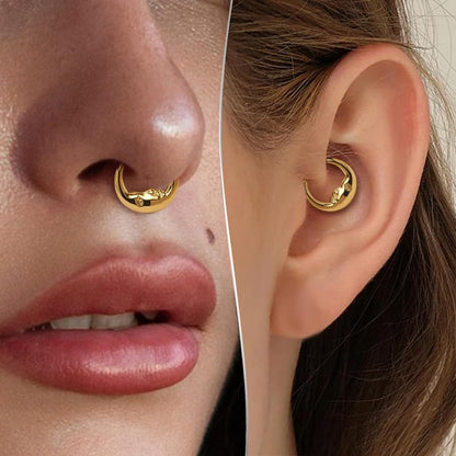 Cartilage Daith Earrings For Women Small 14K Gold Plated Hoop Hypoallergenic Helix Piercing Huggie Surgical Steel Diamond Implant Cubic Zirconia Prom Gift Jewelry - color: Style11-Gold, size: 16g-8mm