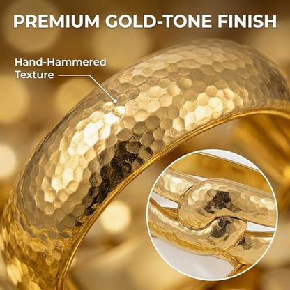 chunky gold bracelets, big gold bangles for women, and elegant gold thick bangles for women, layered wide bracelets for bridesmaids, weddings, graduations, birthdays, mother-daughter gifts