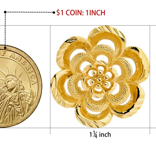 18K Gold Tone lapel Pins Brooch for Men Suit, Metal Flower Brooch Pins for Women, Mens Suit Accessories on Wedding Birthday Anniversary Father's Day. - color: flower