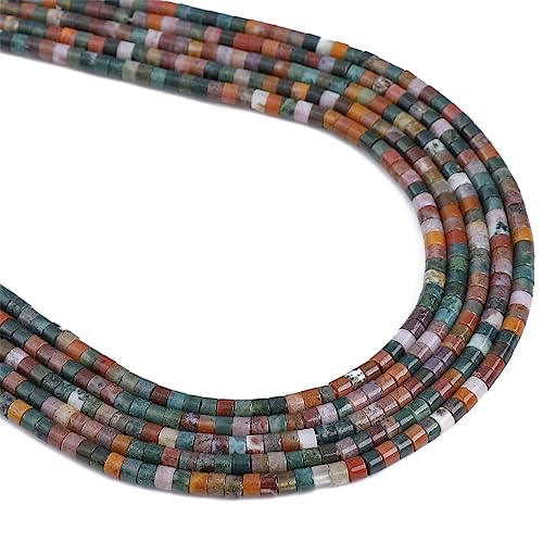 BEADIA Natural Indian Agate Spacer Beads Caps Flat Round Loose Beads for Beading Jewelry Making 3mmx2mm 38cm - color: Indian Agate, size: Flat Round 3mm x 2mm