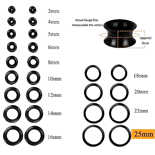 Xpircn 30Pcs Silicone Ear Gauges Flexible Ear Tunnels Plugs Stretchers Expander Double Flared Flesh Ear Piercing Jewelry for Women Men - style: Gauge:1"(25mm)