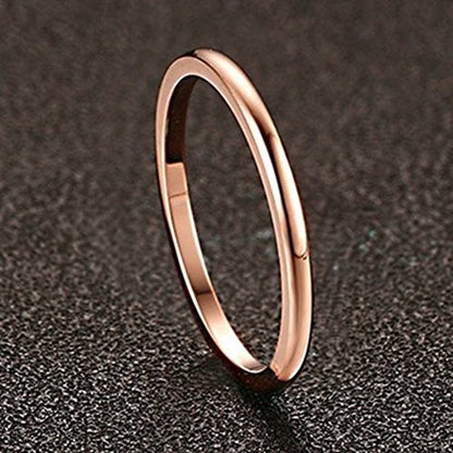 Jude Jewelers 1.5mm Stainless Steel Classical Plain Stackable Wedding Band Ring - color: Rose Gold