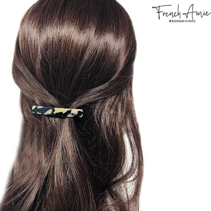 French Amie Bar White Tokyo Small 2 1/4 Inch Hair Clip Barrette | Handmade Cellulose Acetate Durable Grip For Women Girls Teens Everyday Style - color: White Tokyo