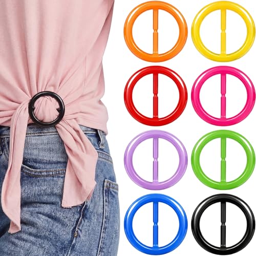 Boao 16 Scarf Ring for Women T Shirt Clips to Tighten Scarf Ring and Slides Clothes Corner Knotted Button for Sweater Dress(Rainbow Style) - style: Rainbow Style