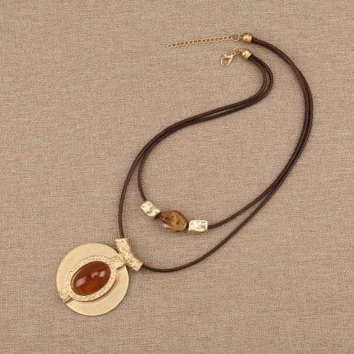 Chunky Pendant Necklace for Women Vintage Boho Necklaces Choker Layered Statement Necklaces Bohemian Jewlery Gifts - style: Boho Style Necklace Women