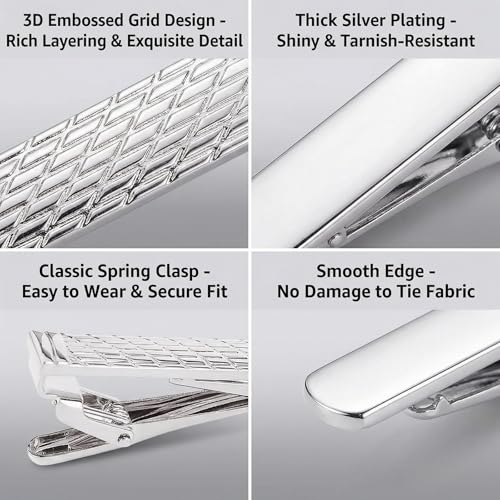 Gold Tie Clip for Men Tie Bar Clip Regular Necktie Tie Pin Clip Tie Clasp Business Wedding Pinch Clips - style: Chinese