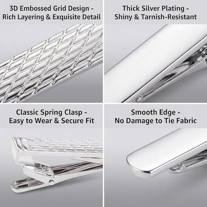 Gold Tie Clip for Men Tie Bar Clip Regular Necktie Tie Pin Clip Tie Clasp Business Wedding Pinch Clips - style: Chinese