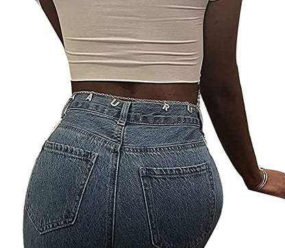 Women Sexy Rhinestone Waist Body Chain Crytal Sexy Letter Pendant Belly Waist Chain T-string Thong Body Jewelry - color: Taurus Letter
