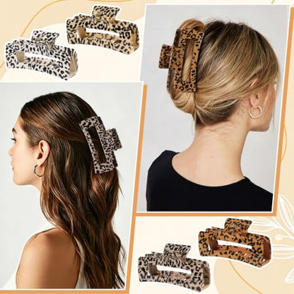 laxizar 4 Pcs Hair Clips 4.1 Inch Claw Clips Leopard Hair Accessories - color: leopard print 3