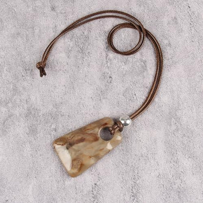 Bohemian Necklaces for Women Long Leather Necklace with Large Pendant Chunky Boho Hippie Jewelry Pendant Chocker Necklace - style: Boho Chunky Necklace