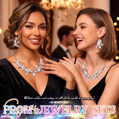 Green Rhinestone Indian Jewelry Set Gold Bridal Wedding Necklace and Earrings Sets Prom Costume Jewelry for Women and Brides - color: Silver