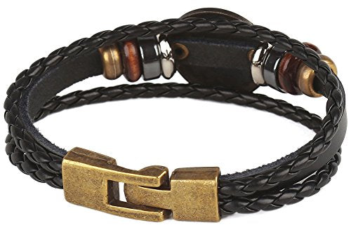 Punk Alloy Leather Bracelet for Constellation Braided Rope Bracelet Bangle - style: Virgo