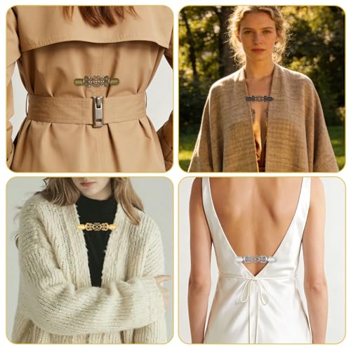 Cinch Clip 4 Pcs Sweater Clips for Cardigans | Vintage Style