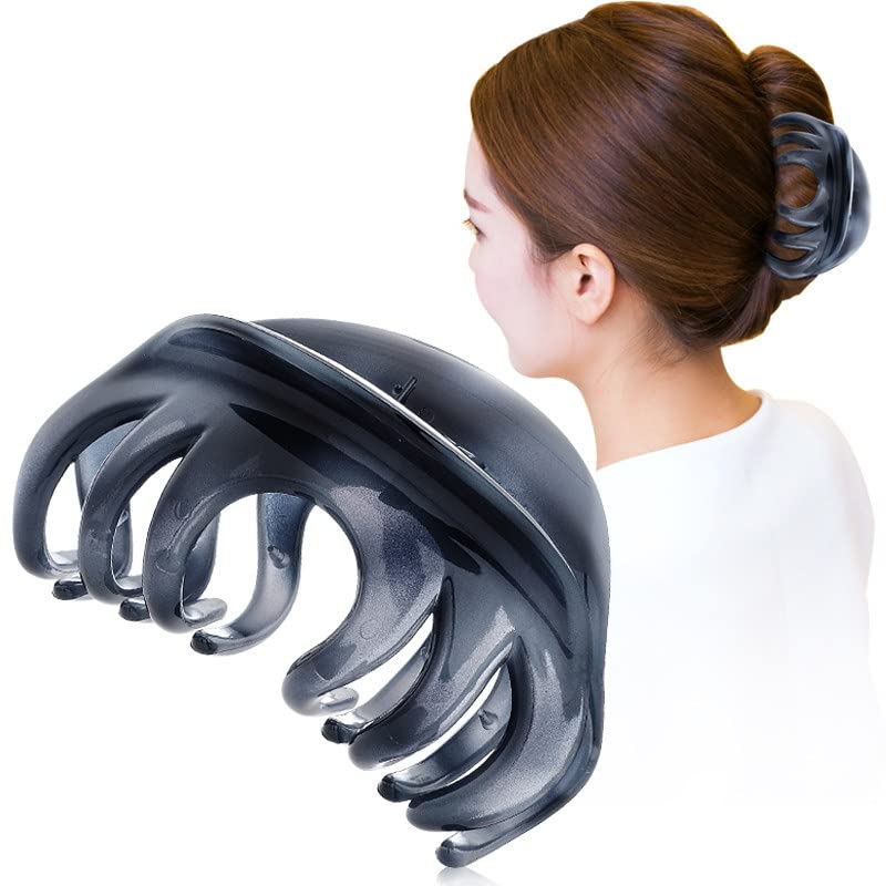 Pack of 2 Large 4" Hair Claw Clip-Acrylic Strong Holding Power Hair Clips Hairgrip for Women and Girls Hair Barrettes for For Thick Hair(C-BG) - color: C-BG