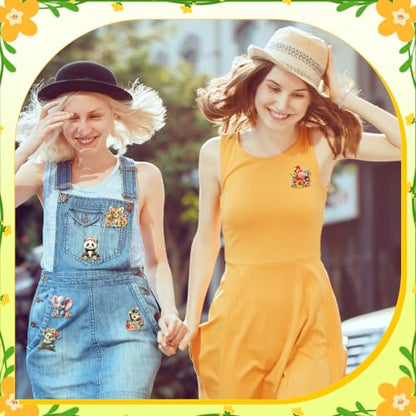 30/60 Pcs Cute Enamel Pins Bulk Plant Flower Animal Halloween Gothic Fall Pumpkin Cartoon Lapel Pin Brooches Jewelry Gift for Backpack Clothes Hats Accessories - style: Animal