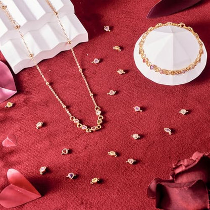 Elecrelive Crystal Heart Charms Rhinestone Heart Pendants Valentine Charms for Necklace Bracelet Earring Wedding Jewelry - color: 7 Colors Zirconia