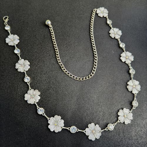 Women's Chain Belt Adjustable Rhinestone Metal Waist Belts for Women Ladies Chain Belt for Dresses - color: S-04