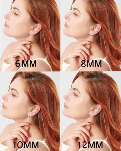 316L Surgical Stainless Steel Huggie Hoop Earrings 6mm 8mm 10mm 11mm 12mm 14mm Hypoallergenic Earrings Hoop Cartilage Helix Lobes Hinged Sleeper Earrings For Men Women - style: "(DIA 6/8/10/12) THK 1.5mm Silver"