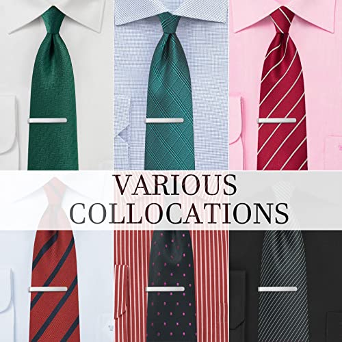 2.2/2.5 Inch Tie Clips for Men in Gift Box, Tie Bar Clip Set for Mens Regular Tie or Traditional Tie, Birthday Anniversary Christmas Gift - size: 2.5 Inch, style: 4PCS-Silver Brushed