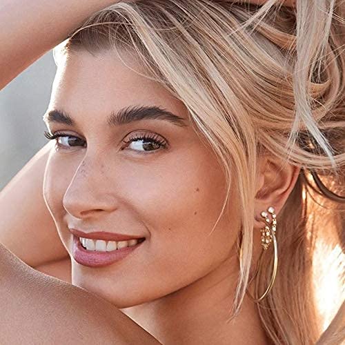 Gold Hoop Earrings for Women 14K Gold Plated | 925 Sterling Silver Post Hypoallergenic Hoop Earrings - color: Gold, size: 30-40-50mm