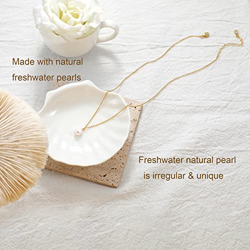Tewiky Pendant Necklace for Women 14k Gold Plated Chain Choker Necklaces | Dainty Necklaces,Aesthetic Simple Necklace,Jewelry Gifts for Women - color: simple pearl gold