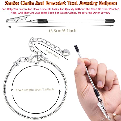10PCS Snake Chain Charm Bracelet with Bracelet Helper Adjustable Snake Bracelet Chains with Lobster Clasp Extender Chain for Women DIY Jewelry Making Supplies - color: 10Pcs Sliver Bracelet with Bracelet Helper