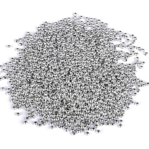 8000PCS Silver Beads for Jewelry Making 4mm Small Seed Beads Bulk | Round Spacer Beads with Holes for Bracelet Necklace Earrings Crafting - color: silver(4mm)