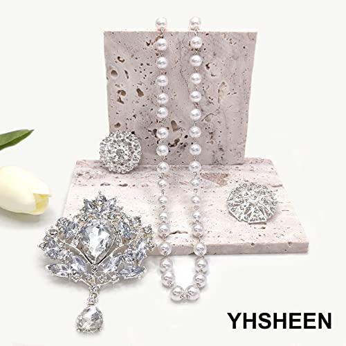 Yhsheen Rhinestone Brooches Crystal Brooch Pins, Pearl Crystal Wedding Bouquet kit Set (Silver-14pcs)… - color: Silver-14pcs