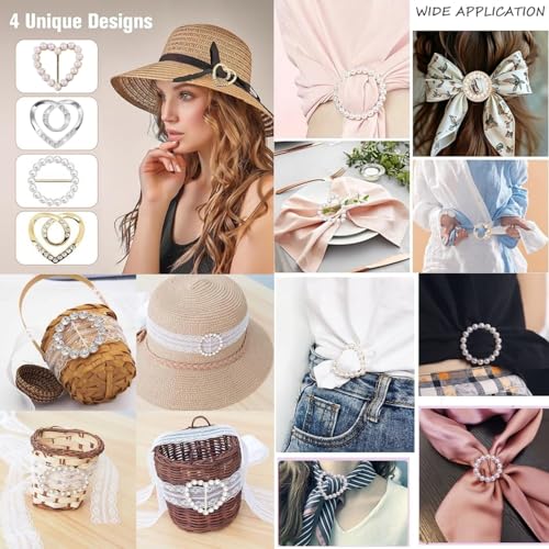 Cute Scarf Ring and Slides for Scarves (4) | T-Shirt Clips for omen Clothing Metal Round Circle Rings and Slides for Scarves Buckle, Metal Circle Buckle